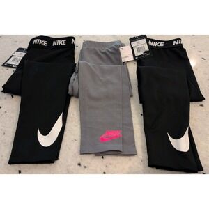 Nike Girl Leggings Bundle, Set Of 3 Size 6/6X